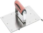 Marshalltown Sicherheitsstufen Nutfräse/Kantenkelle, R 12 mm, L 16 mm, 6 mm Nut, Durasoft Griff, Edelstahl, Maße: 152x152 mm