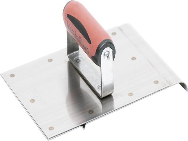 Marshalltown Sicherheitsstufen Nutfräse/Kantenkelle, R 12 mm, L 16 mm, 6 mm Nut, Durasoft Griff, Edelstahl, Maße: 152x152 mm