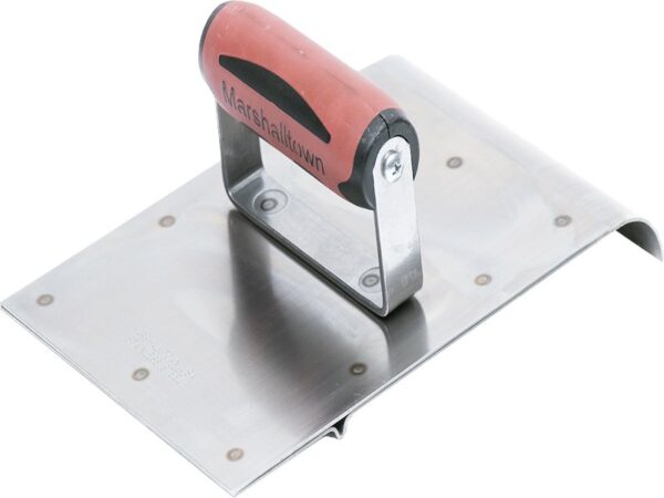 Marshalltown Sicherheitsstufen Nutfräse/Kantenkelle, R 19 mm, L 22 mm, 6 mm Nut, Durasoft Griff, Edelstahl, Maße: 152x152 mm