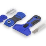 Marshalltown Fensterglasschaber Set, Softgrip Griff, blau-schwarz