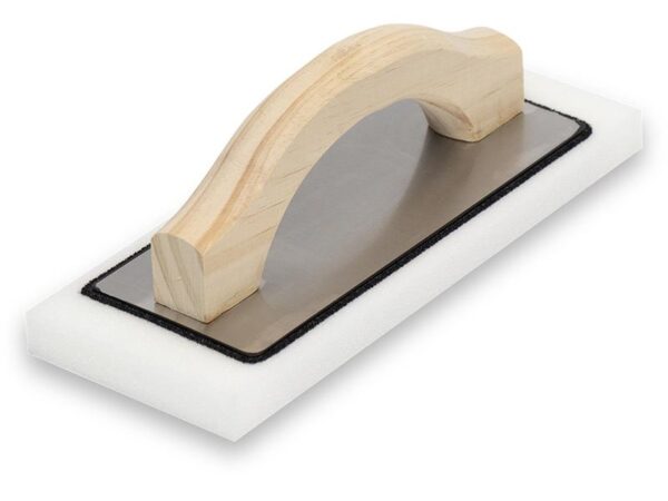 Marshalltown QLT Gummi-Glätter, Holzgriff, Gummi, fein, weiß 19mm, Maße:  254x102 mm