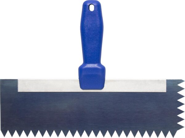 Marshalltown Kratzkelle, 13x13 mm V, Kunststoff Griff, Blaustahl, Maße: 305x127 mm