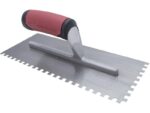 Marshalltown QLT Gezahnte Kelle, Eckig 6x6x6 mm, Soft Grip Griff, Stahl, Maße: 279x114 mm