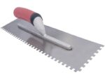 Marshalltown QLT Gezahnte Kelle, Eckig 6x6x6 mm, Soft Grip Griff, Stahl, Maße: 279x114 mm