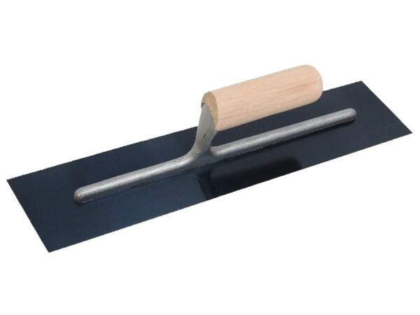 Marshalltown QLT Gezahnte und einseitig gekürzte Kelle, U-1,5x0,75x0,75 mm, Holzgriff, Blaustahl, Maße: 406x102 mm