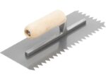 Marshalltown QLT Gezahnte Kelle, V -13x12 mm, Holzgriff, Stahl, Maße: 279x114 mm