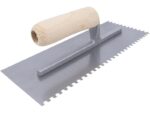Marshalltown QLT Gezahnte Kelle, Eckig 4,5x4,5x4,5 mm, Holzgriff, Stahl, Maße: 279x114 mm – Bild 4