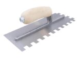 Marshalltown QLT Gezahnte Kelle, Eckig13x13x13 mm, Holzgriff, Stahl, Maße: 279x114 mm