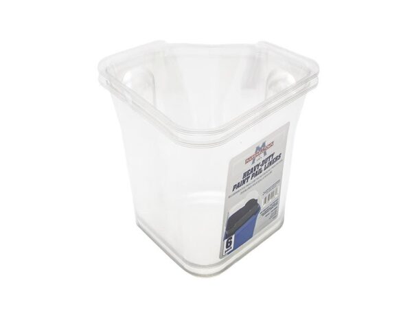 Marshalltown Farbeimer Kunststoff-Einlagen für Farbeimer 29263, 6er Pack, Fassungsvermögen: 1,1 Liter, klar
