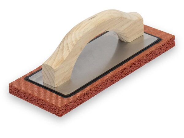 Marshalltown QLT Gummi-Glätter, Holzgriff, Gummi, rau, weiß 19mm, Maße:  254x102 mm