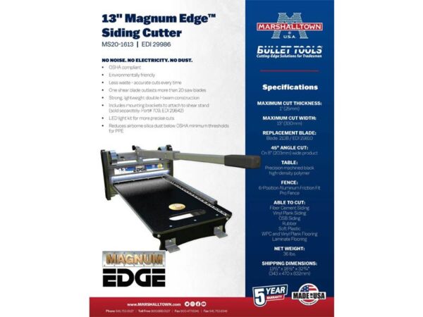 Bullet by Marshalltown Bodenbelagschneider Magnum Siding Cutter, Schnittlänge: 330 mm