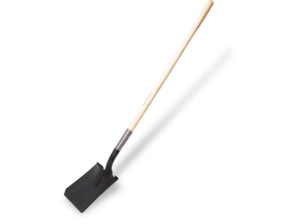 Marshalltown Schaufel aus gehärtetem 14 Gauge Stahl, eckig, langer Holzstiel 1219 mm