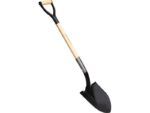 Marshalltown Schaufel aus gehärtetem 14 Gauge Stahl, abgerundet, D-Griff, Holzstiel 787 mm