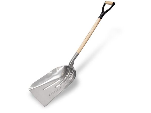Marshalltown Breite Schaufel, Aluminium, abgerundet, D-Griff, Holzstiel 762 mm
