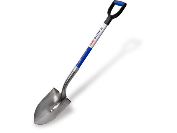 Marshalltown Proscape Edelstahl Schaufel, abgerundet, D-Griff, Holzstiel 762 mm