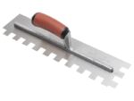 Marshalltown Zweiseitige Gezahnte Kelle, eckig, 19x19x19mm Kerben, Durasoft Griff, Edelstahl, Maße: 406x101 mm – Bild 6